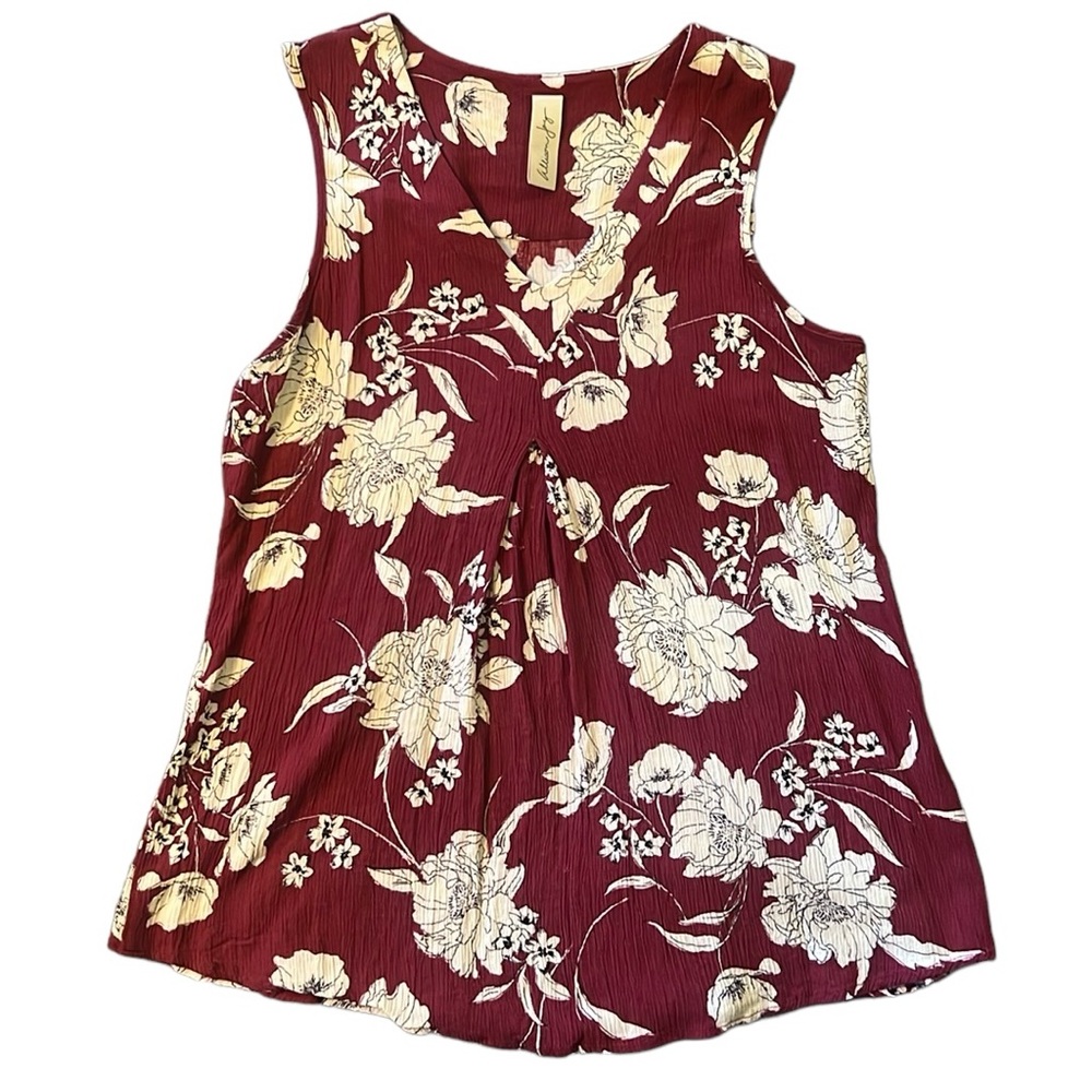 🖤 Allison Joy from Anthropologie Crepe Floral Tank Top
